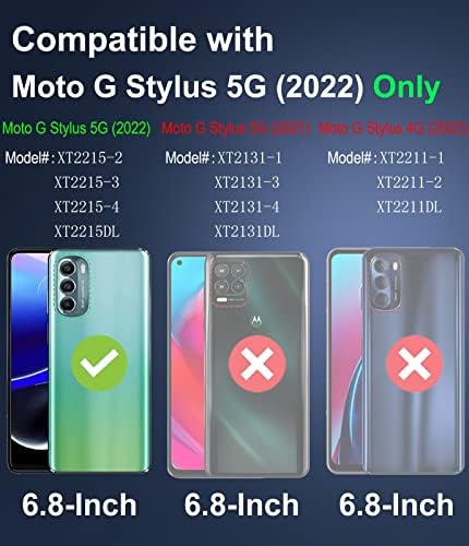 Dahkoiz עבור Motorola Moto G Stylus 5G Case עם מגן מסך [זכוכית מחוסמת] ומכסה אבק אבק, תומך במכונית מגנטית,